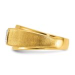 10k Two-tone IBGoodman Men's Polished and Satin Diamond Complete Ring - Image 5