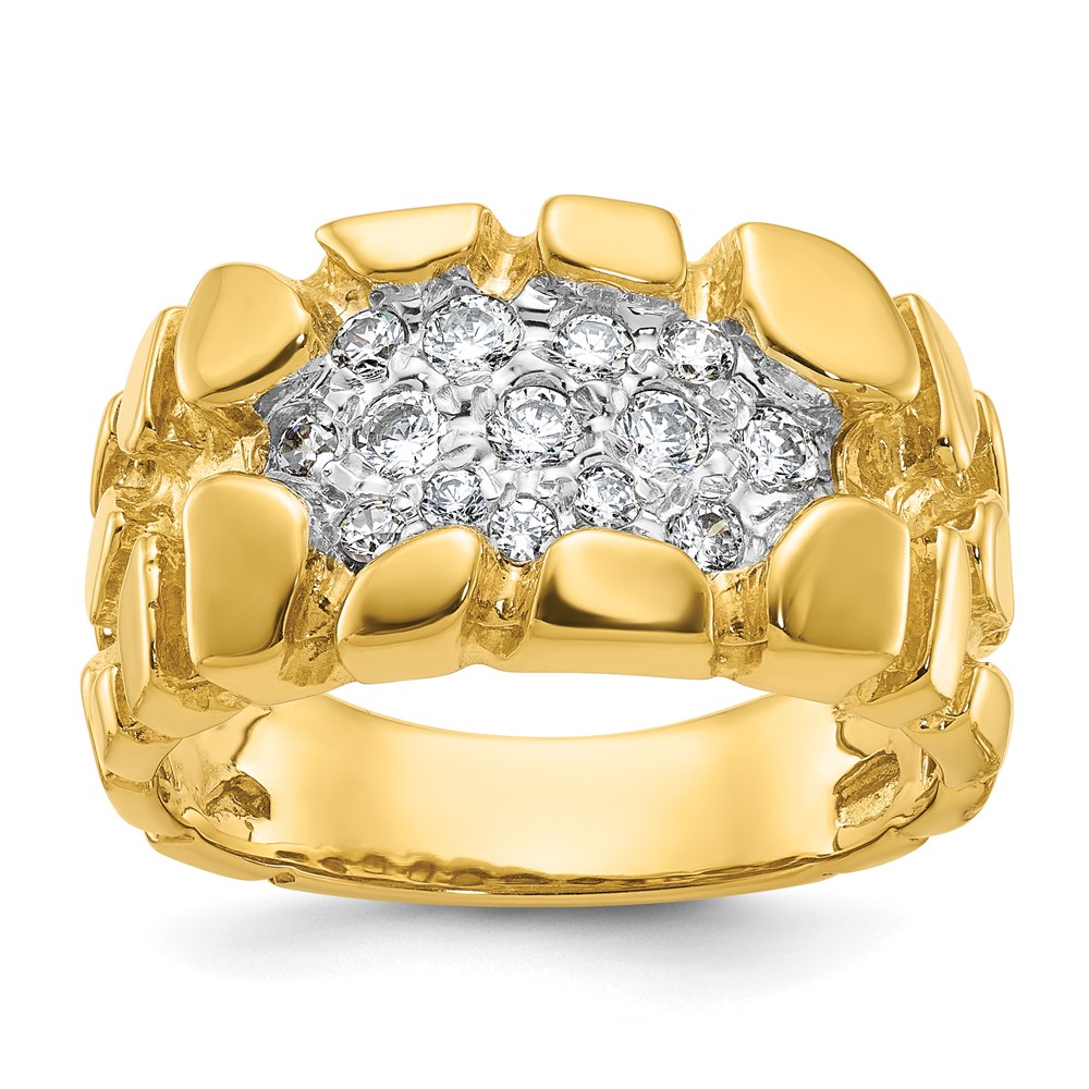 B05677-4YAA.jpg 14k IBGoodman Men's Cluster 1/2 carat Diamond Nugget Complete Ring - Image 1