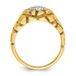 IBGoodman 10k Two-tone Men's Polished and Nugget Textured Round 1/2 Carat A Quality Diamond Cluster Ring - Image 2