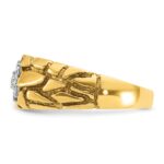 IBGoodman 14k Two-Tone 1/2 carat Lab Grown Diamond VS/SI+ G+ Complete Men's Textured Cluster Nugget Ring - Image 3