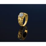 IBGoodman 14k Two-Tone 1/2 carat Lab Grown Diamond VS/SI+ G+ Complete Men's Textured Cluster Nugget Ring - Image 7