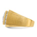 IBGoodman 14k Two-tone Men's Polished and Satin 2 Carat AA Quality Diamond Cluster Ring - Image 5