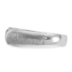 IBGoodman 14k White Gold Men's Polished and Satin 1/15 Carat AA Quality Diamond Ring - Image 3