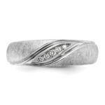 IBGoodman 14k White Gold 1/15 carat Lab Grown Diamond VS/SI+ G+ Complete Polished and Satin Men's Ring - Image 4