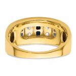 IBGoodman 14k 1 1/4 carat Lab Grown Diamond VS/SI+ G+ and Lab Created Blue Sapphire Complete Men's Ring - Image 5
