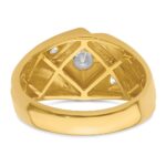 IBGoodman 14k with White Rhodium 3/4 carat Lab Grown Diamond VS/SI+ G+ Complete Polished and Satin Men's Ring - Image 5