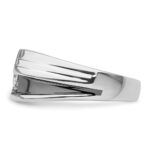 IBGoodman 14k White Gold with Black Rhodium 1/2 carat Lab Grown Diamond VS/SI+ G+ Complete Satin Men's Ring - Image 3