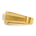 IBGoodman 14k 1 1/8 carat Lab Grown Diamond VS/SI+ G+ Complete Polished and Satin Men's Ring - Image 3