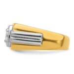 IBGoodman 14k Two-tone 1 carat Lab Grown Diamond VS/SI+ G+ Complete Polished Men's Ring - Image 3