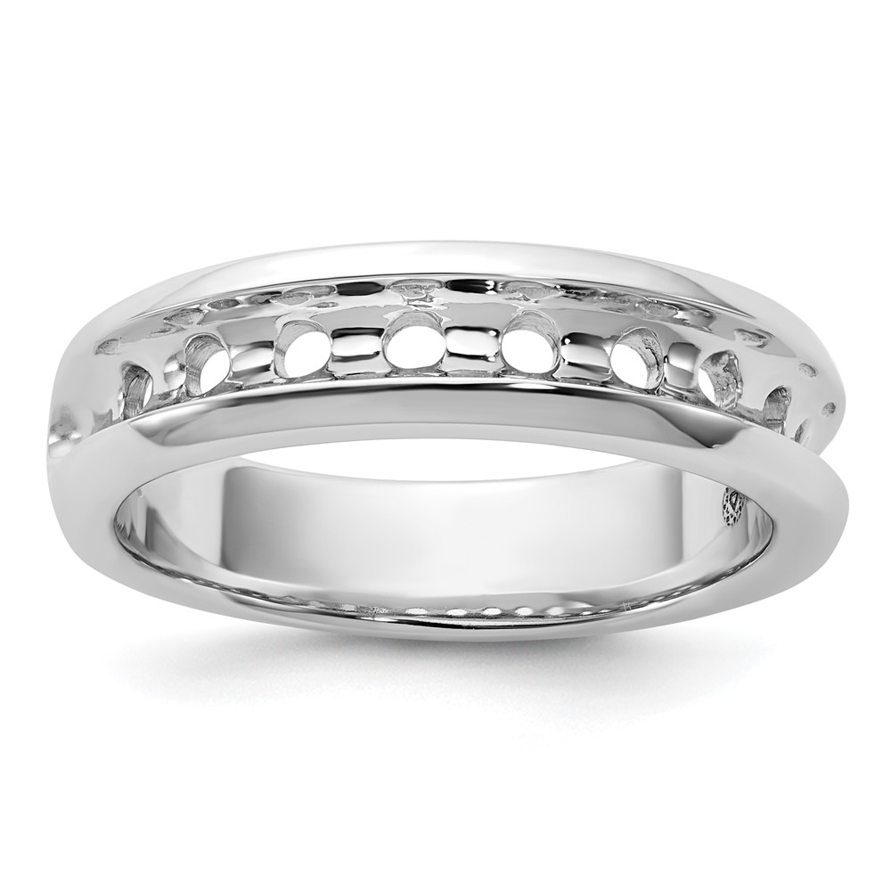 B32992-4W.jpg IBGoodman 14k White Gold Polished Nine Stone Men's Ring Mounting - Image 1