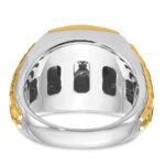 10k Two-tone IBGoodman Men's Onyx and Diamond Complete Ring - Image 7