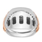 14k Two-tone White/Rose IBGoodman Men's Onyx and 1/10 carat Diamond Complete Ring - Image 7