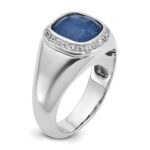 14k White Gold IBGoodman Men's Sapphire Doublet Stone and 1/5 carat Diamond Complete Ring - Image 8