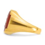 14k IBGoodman Men's Carnelian and 1/10 carat Diamond Complete Ring - Image 5