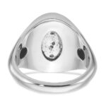 14k White Gold IBGoodman Men's Oval Ruby Doublet Stone and 1/15 carat Diamond Complete Ring - Image 7