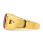 10k IBGoodman Men's Created Ruby Doublet Stone and Diamond Complete Ring - Image 5