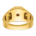 10k IBGoodman Men's Created Ruby Doublet Stone and Diamond Complete Ring - Image 7