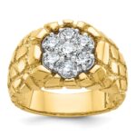 14k IBGoodman Men's Two-tone Men's 1 carat Diamond Nugget Cluster Complete Ring