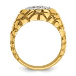 14k IBGoodman Men's Two-tone Men's 1 carat Diamond Nugget Cluster Complete Ring - Image 3