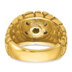 14k IBGoodman Men's Two-tone Men's 1 carat Diamond Nugget Cluster Complete Ring - Image 7