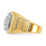 IBGoodman 14k with White Rhodium 1 7/8 carat Lab Grown Diamond VS/SI+ G+ Polished Satin and Grooved Men's Cluster Ring - Image 3