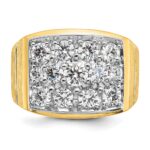 IBGoodman 14k with White Rhodium Polished Satin and Grooved Men's Cluster Ring Mounting - Image 4
