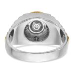 IBGoodman 10k Two-tone Men's Polished Satin and Textured 3/8 Carat A Quality Diamond Ring - Image 7