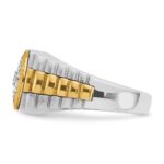 IBGoodman 14k Two-tone Men's Polished Satin and Textured Cluster Ring Mounting - Image 5