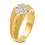 10k IBGoodman Men's Polished Satin and Grooved Ring Mounting - Image 8