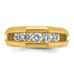 IBGoodman 14k Men's Polished Cut-Out 5-Stone 3/4 Carat AA Quality Diamond Ring - Image 6