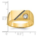 14k with Black Rhodium IBGoodman Men's Polished and Satin 1/4 carat Diamond Complete Ring - Image 3