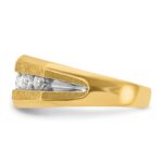 IBGoodman 14k with White Rhodium Men's Polished and Satin 5-Stone 1/2 Carat AA Quality Diamond Ring - Image 5