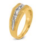 IBGoodman 14k with White Rhodium Men's Polished and Satin 5-Stone 1/2 Carat AA Quality Diamond Ring - Image 8