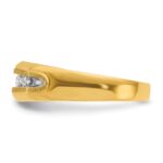 14k IBGoodman Men's Polished and Satin 5-Stone Ring Mounting - Image 5