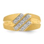 10k IBGoodman Men's Polished Satin and Grooved Ring Mounting - Image 6