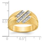 10k IBGoodman Men's Polished Satin and Grooved Ring Mounting - Image 3