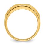 14k IBGoodman Men's Polished and Satin 1/6 carat Diamond Complete Ring - Image 2