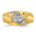 IBGoodman 14k with White Rhodium 1/5 carat Lab Grown Diamond VS/SI+ G+ Complete Polished and Satin Men's Ring - Image 4