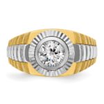 IBGoodman 14k Two-tone Men's Polished Satin and Textured Ring Mounting - Image 5