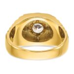IBGoodman 14k Two Tone 1 carat Lab Grown Diamond VS/SI+ G+ Complete Polished Satin and Textured Men's Ring - Image 5