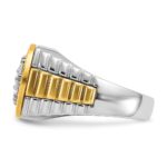 IBGoodman 14k Two-tone Men's Polished and Textured Round Cluster Ring Mounting - Image 5