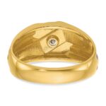 IBGoodman 10k with Black Rhodium Men's Polished and Grooved 1/6 Carat A Quality Diamond Ring - Image 7