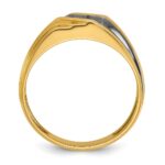 IBGoodman 14k with Black Rhodium Men's Polished and Grooved 1/6 Carat AA Quality Diamond Ring - Image 2
