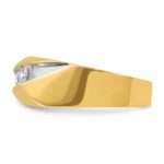 IBGoodman 14k with White Rhodium Men's Polished and Grooved 3-Stone 1/3 Carat AA Quality Diamond Ring - Image 3