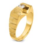 14k IBGoodman Men's Polished and Satin 1/3 carat Diamond Complete Ring - Image 8