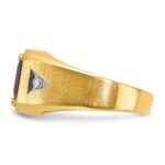 14k IBGoodman Men's Polished and Satin Garnet and 1/15 carat Diamond Complete Ring - Image 5
