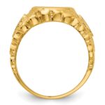 IBGoodman 10k Men's Polished and Nugget Textured Blue Lodge Master Masonic Ring Mounting - Image 2