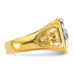 IBGoodman 14k Two-tone Men's Polished and Textured with Black Enamel Past Master Masonic Ring - Image 9
