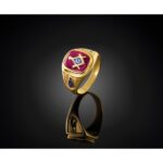 IBGoodman 14k Men's Polished and Textured Blue Lodge Master Masonic Ring Mounting - Image 3