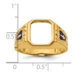 IBGoodman 10k Men's Polished and Textured Blue Lodge Master Masonic Ring Mounting - Image 4